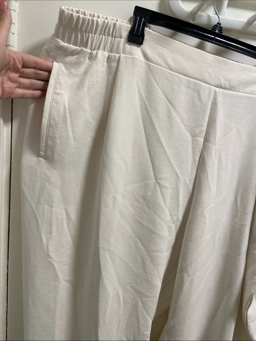 a new day Cream Elastic Waist Pull-On Trousers